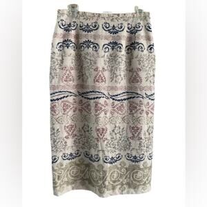 Norton McNaughton Vintage Cottagecore Linen Lined Long‎ Skirt Sz 12 Petite